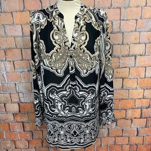 INC Print‎ Split Neck Blouse